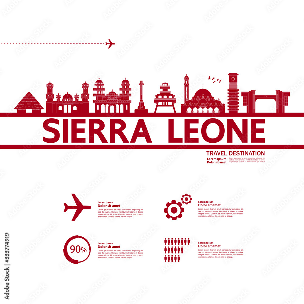 Sierra Leone travel destination grand vector illustration. 