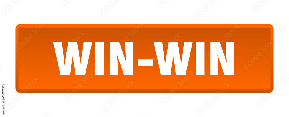 win-win button. win-win square orange push button win-win button. win-win square orange push button