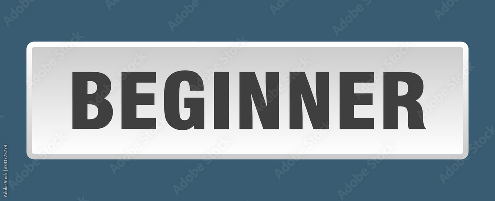 beginner button. beginner square white push button beginner button. beginner square white push button