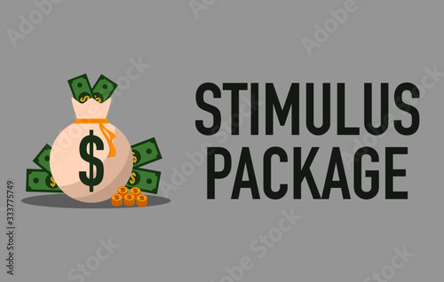covid-19 or the coronavirus has caused a significant impact on the american economy and economies around the world illustration depicts economic stimulus package or bailout