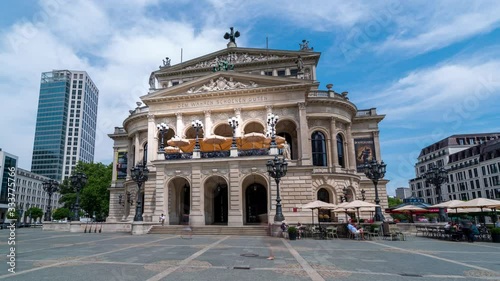 The original opera house in Frankfurt is now the Alte Oper (Old Opera), a concert hall and former opera house in Frankfurt am Main, Germany. hyperlapse video.