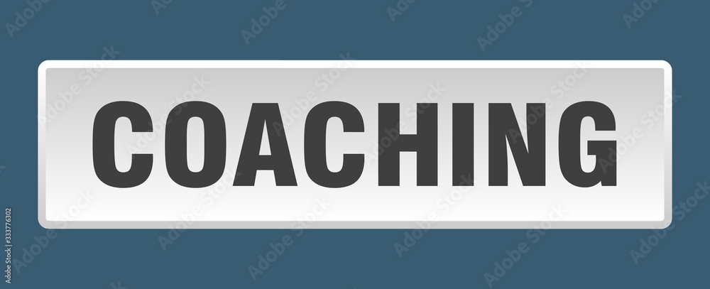 coaching button. coaching square white push button coaching button. coaching square white push button