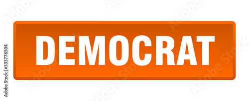 democrat button. democrat square orange push button