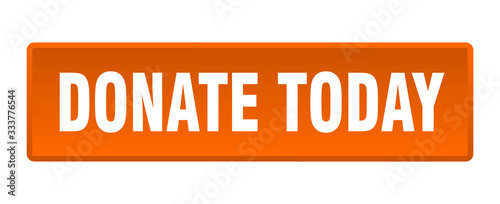 donate today button. donate today square orange push button