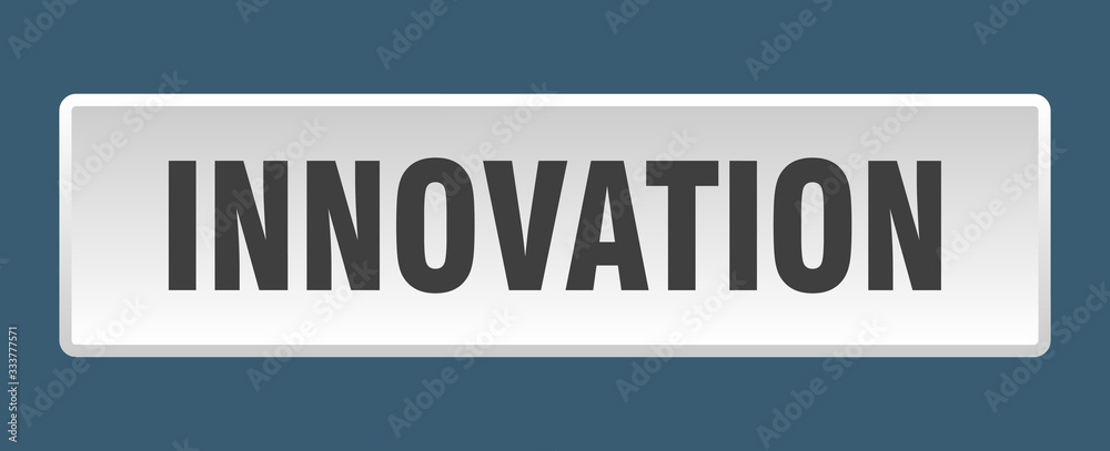 innovation button. innovation square white push button