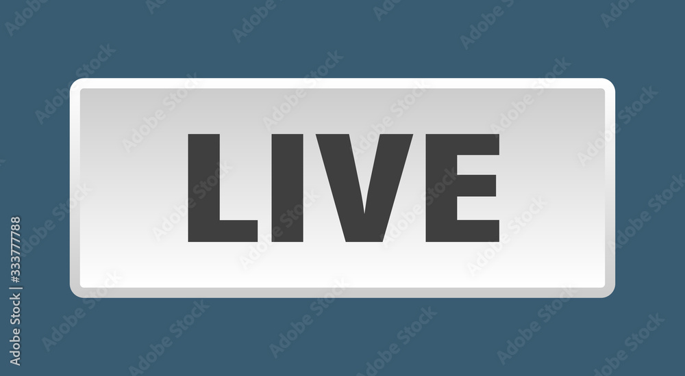 live button. live square white push button live button. live square white push button