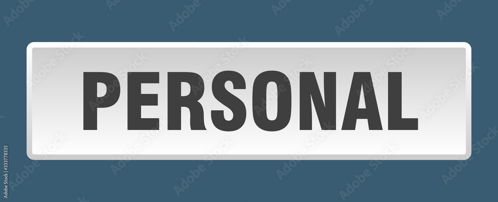 personal button. personal square white push button personal button. personal square white push button