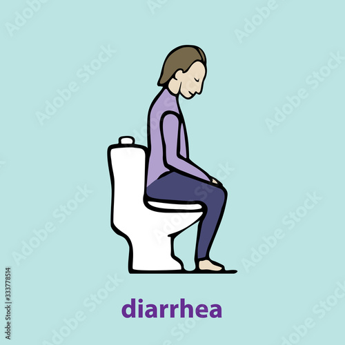 Diarrhea icon, outline simple colorful doodle drawing