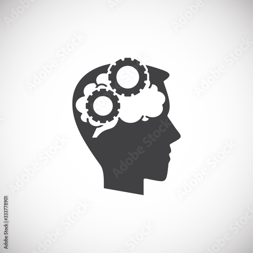 Human brain related icon on background for graphic and web design. Creative illustration concept symbol for web or mobile app