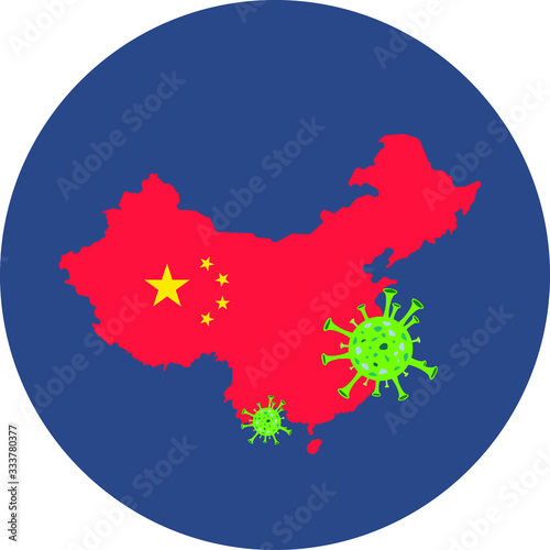 China Map showing corona virus attack