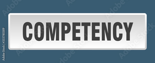 competency button. competency square white push button