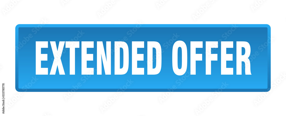 extended offer button. extended offer square blue push button extended offer button. extended offer square blue push button