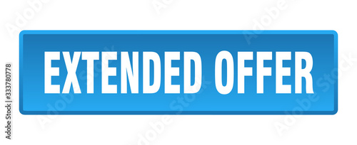 extended offer button. extended offer square blue push button