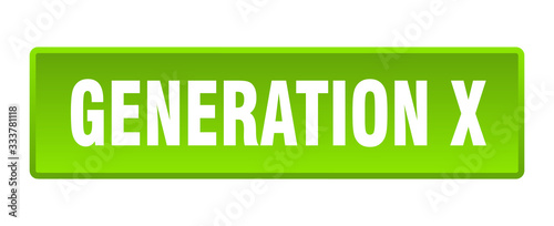 generation x button. generation x square green push button