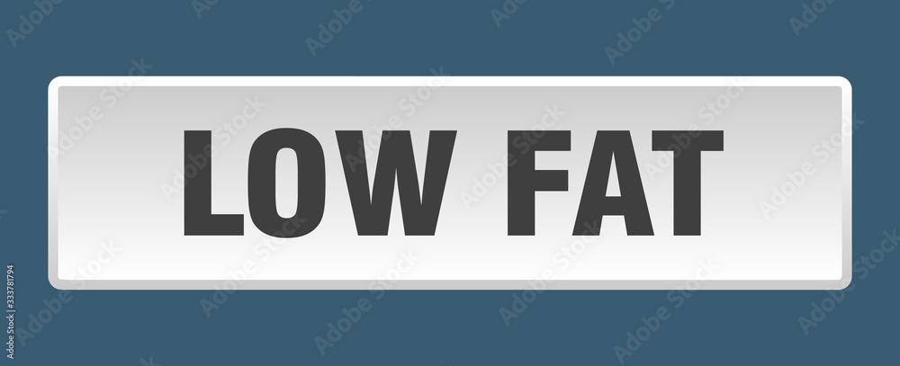 low fat button. low fat square white push button low fat button. low fat square white push button