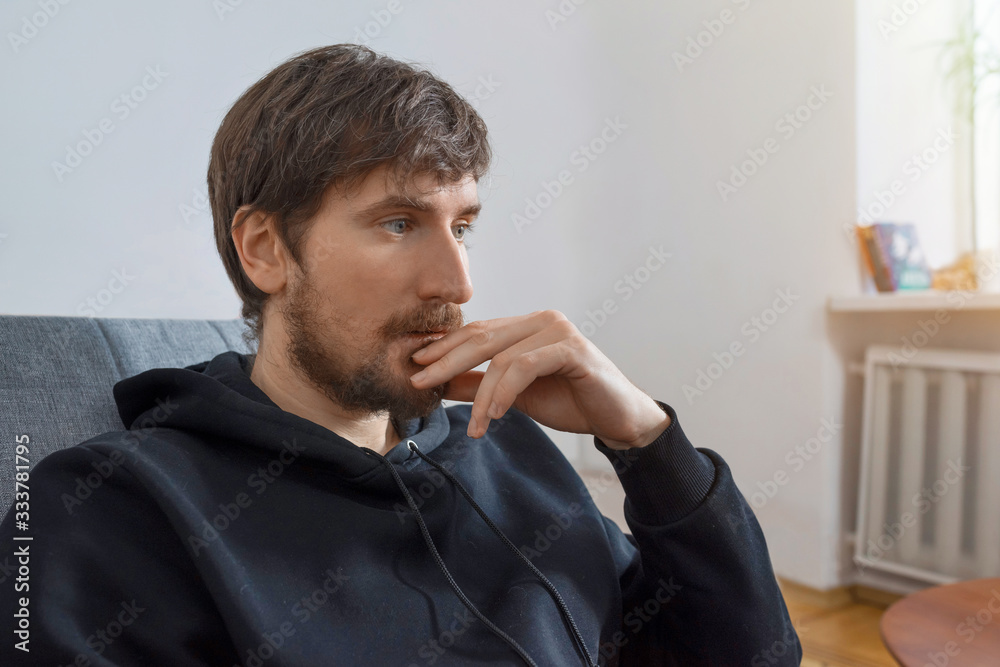 A man at a consultation in a psychologists office. Emotional health problems. A man at a consultation in a psychologists office. Emotional health problems.