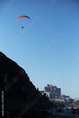 paragliding and beach