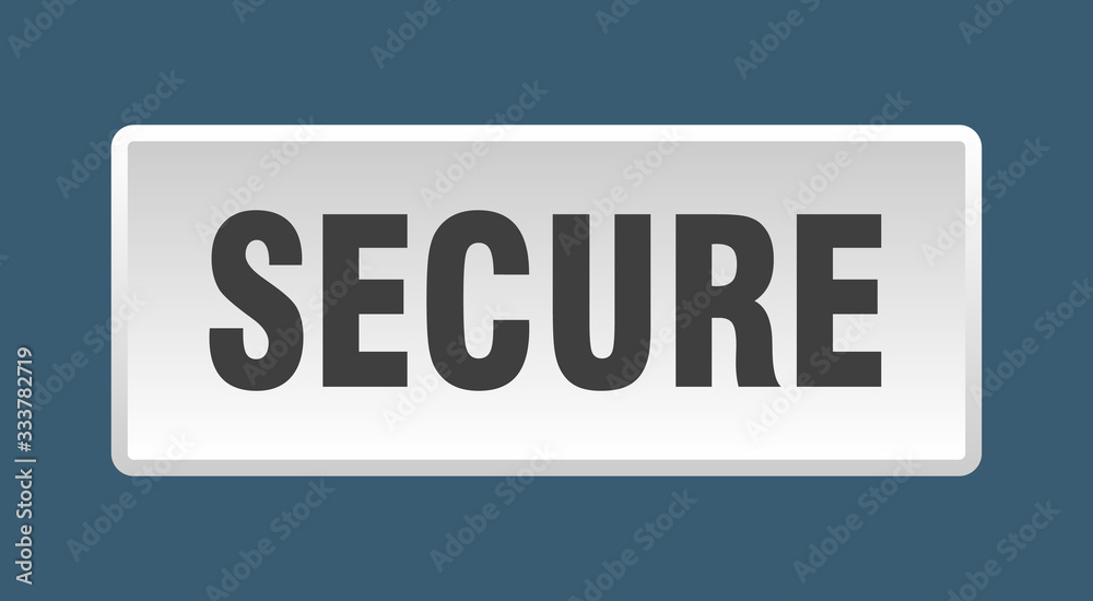 secure button. secure square white push button secure button. secure square white push button