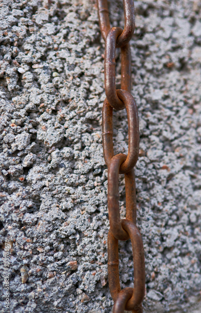steel rusty chain on a beautiful background steel rusty chain on a beautiful background