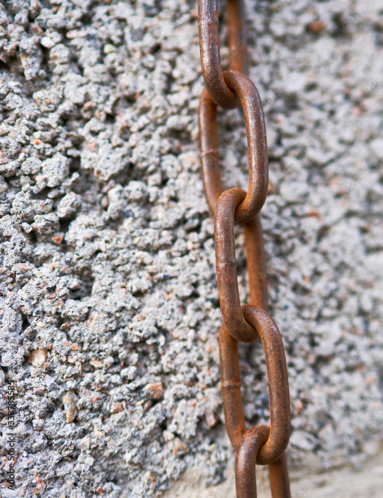 steel rusty chain on a beautiful background steel rusty chain on a beautiful background