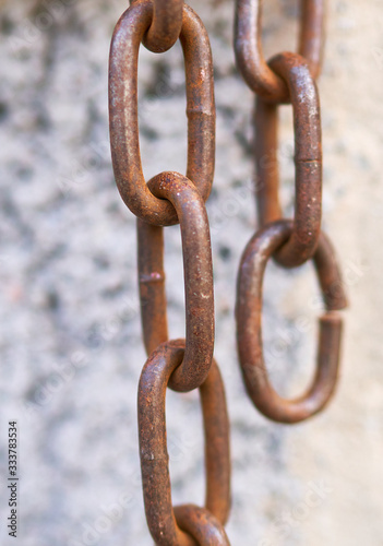 steel rusty chain on a beautiful background