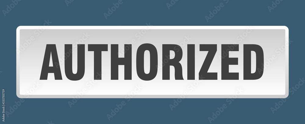 authorized button. authorized square white push button authorized button. authorized square white push button