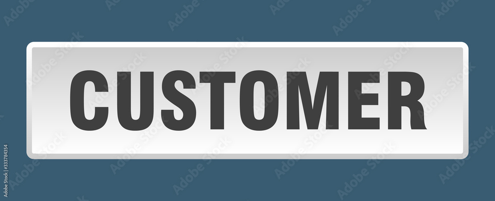 customer button. customer square white push button customer button. customer square white push button