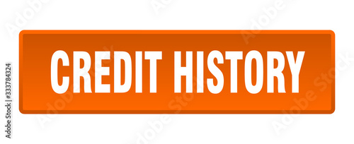 credit history button. credit history square orange push button