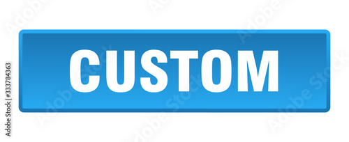 custom button. custom square blue push button