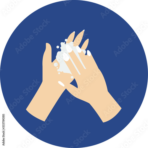 Washing hands illustrtaions , Hands rubbing with soap foam
