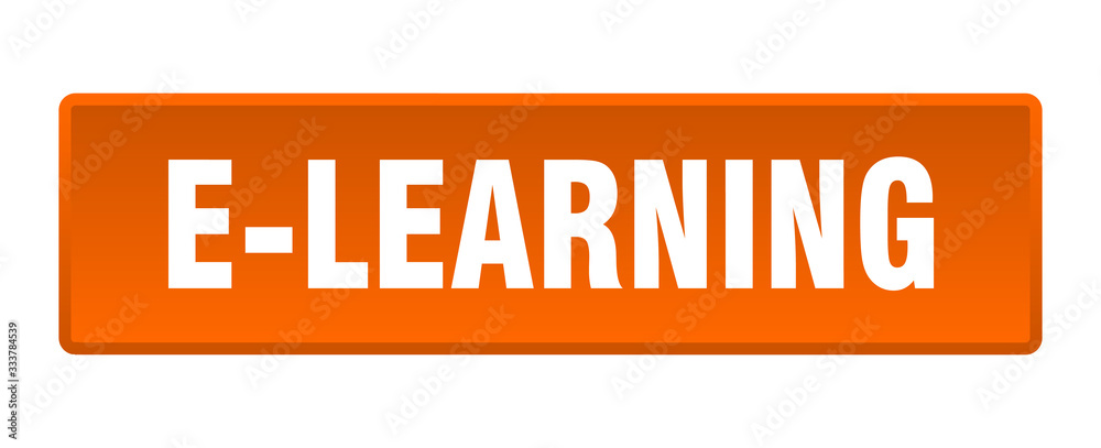 e-learning button. e-learning square orange push button e-learning button. e-learning square orange push button