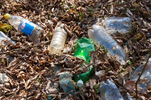 Картината върху платно Garbage in a forest
