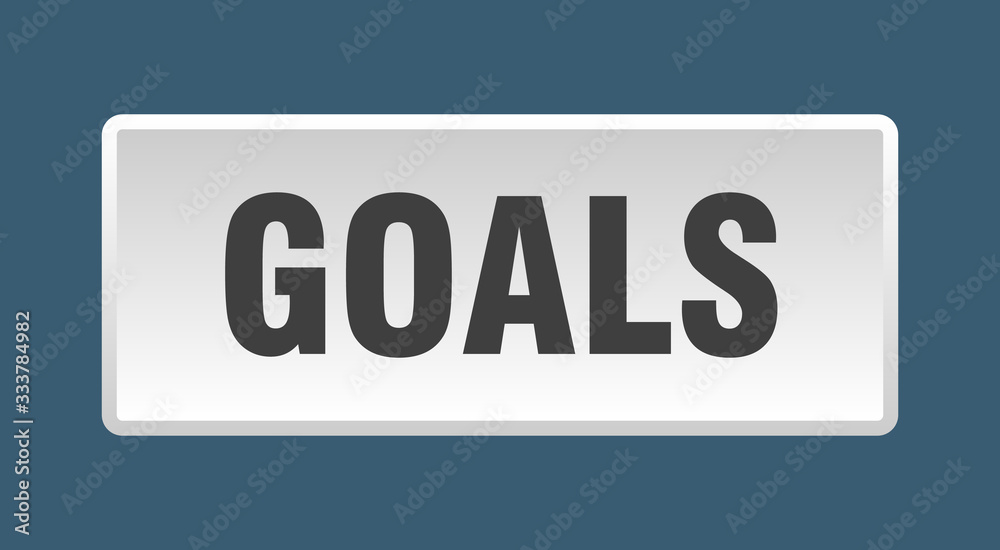 goals button. goals square white push button goals button. goals square white push button