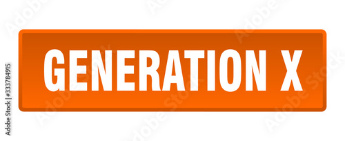 generation x button. generation x square orange push button