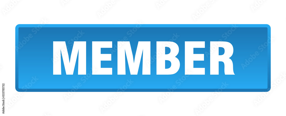 member button. member square blue push button member button. member square blue push button