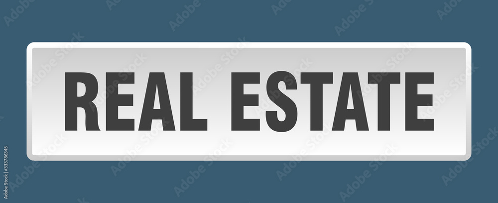 real estate button. real estate square white push button real estate button. real estate square white push button