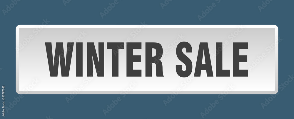 winter sale button. winter sale square white push button