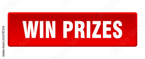win prizes button. win prizes square red push button