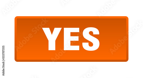 yes button. yes square orange push button