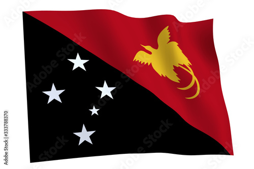 Papua New Guinea Flag waving