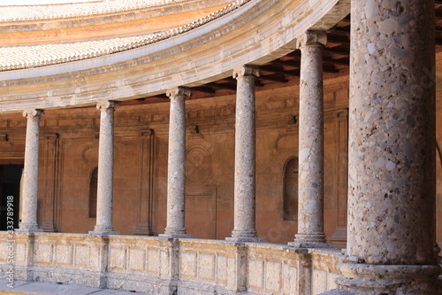 Charles V Palace at the historical Alhambra Palace complex in Granada, Andalusia, Spain.