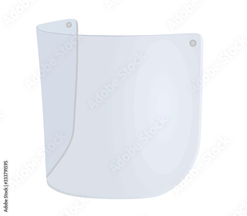 Plastic visor protection. vector illustration