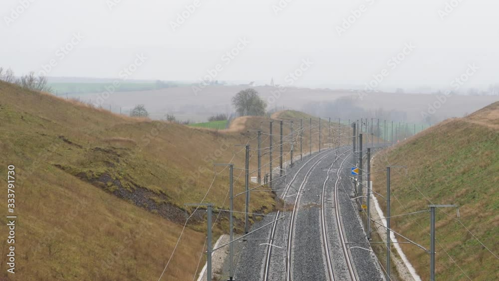 Pan over ground derailed ground causing derailment of SNCF TGV train near Ingenheim