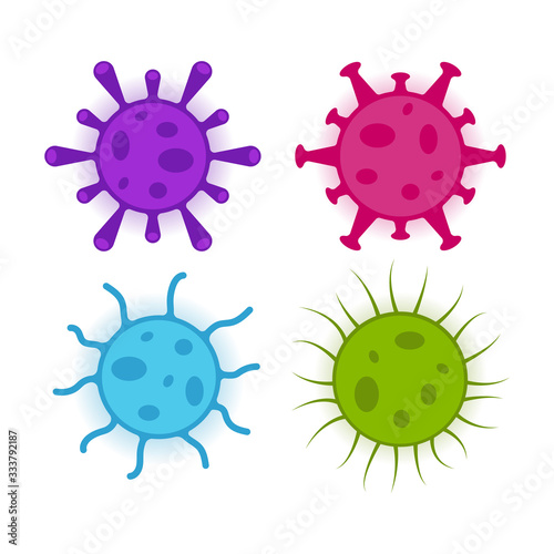 Set of different virus and bacteria shapes
