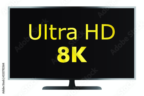 Ultra HD 8K Television icon. TV vector icon illustration.