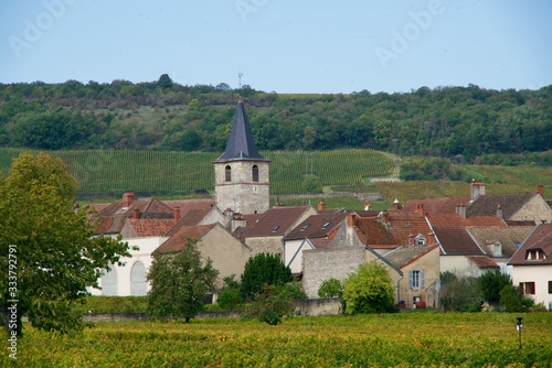 Church and historic houses in Burgundy