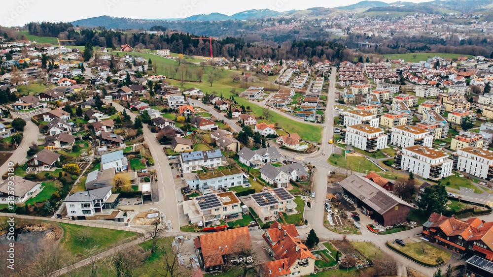 village aerial view abtwil gaiserwald saint gallen switzerland