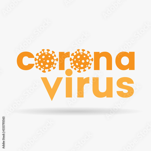 Coronavirus Lower Case Orange Letters with Simplistic Icons