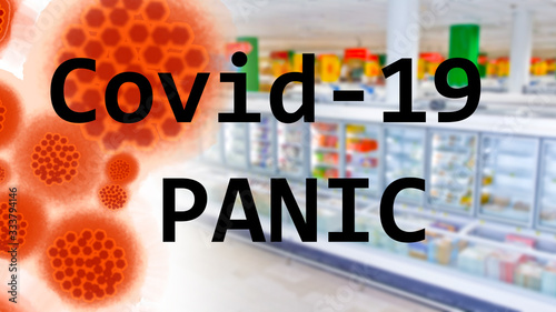 Covid-19 panic logo. Fear o...