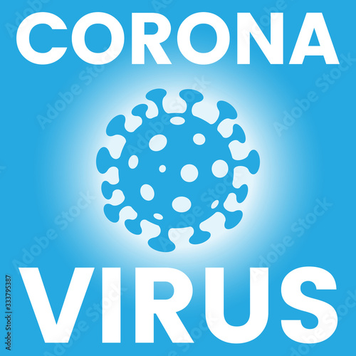 Square Poster of a Blue Coronavirus Icon